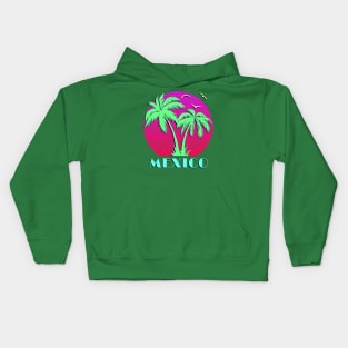 Mexico Palm Trees Sunset Kids Hoodie